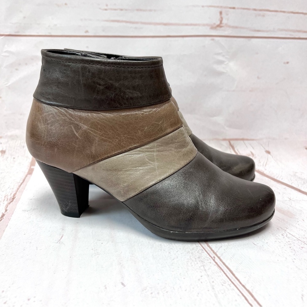 Spring Step Leather Colorblock Mod Ankle Booties - Picture 4 of 8